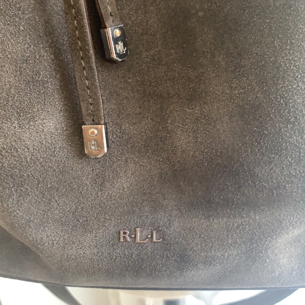 Lauren Ralph Lauren Brown Suede Drawstring Shoulder Bag - Picture 5 of 17